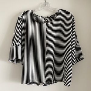 Express Black and White Polyester Top